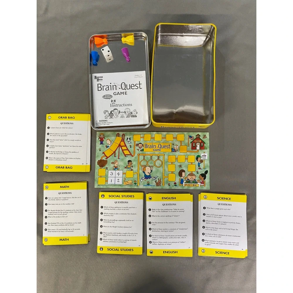 Brain Quest Game Grades 1-6 Ages 6-12 University Games in‎ Travel Tin